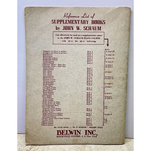 John W Schaum Piano Course C Vintage Sheet Music Songbook The Purple Book 40s - Picture 5 of 7